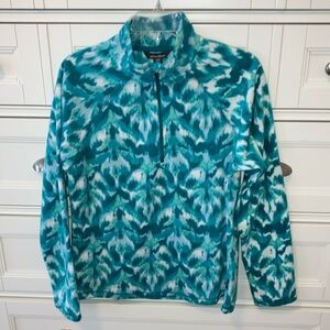 Eddie Bauer-Lady’s Quarter Zip Pullover Fleece Top-Size Small